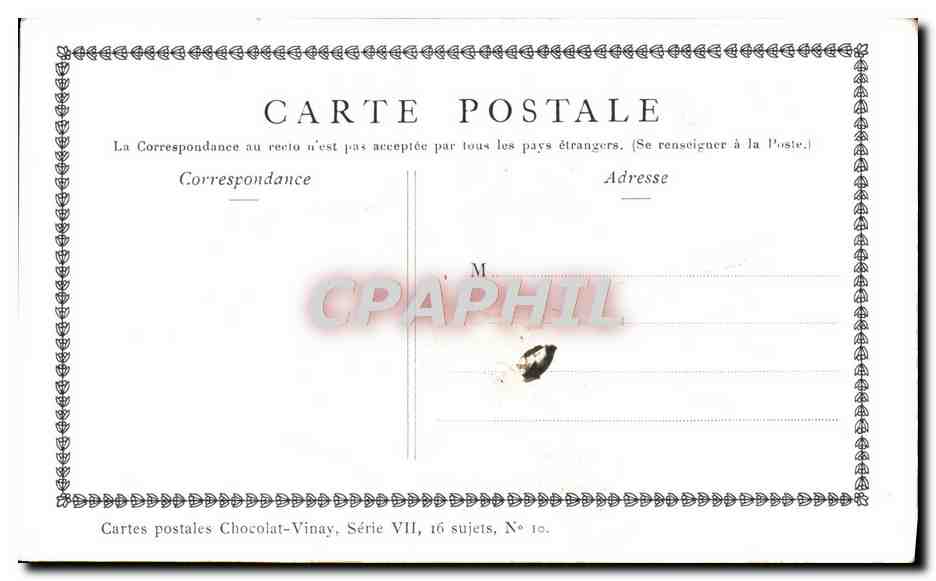 Femme tenant une volaille — Chocolat-Vinay, Série VII, N° 10 — Reverso