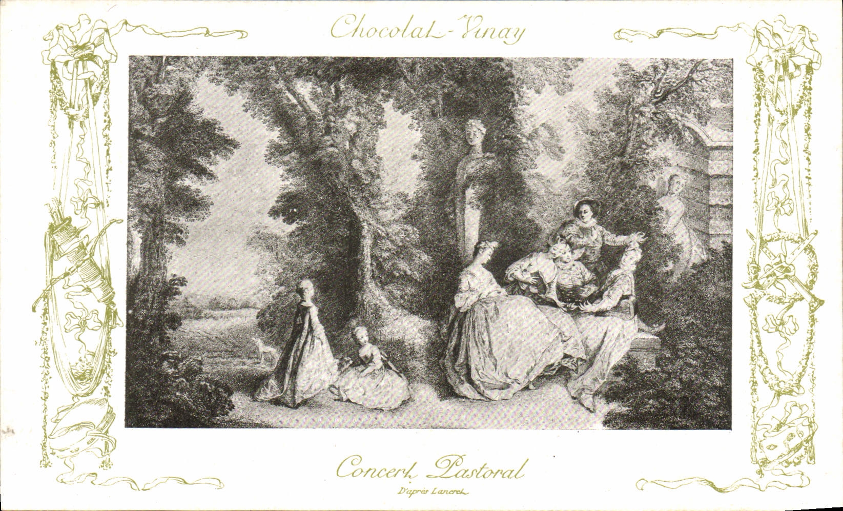 CPA Fantaisie Publicite Chocolat Vinay Concert pastoral Lancret 