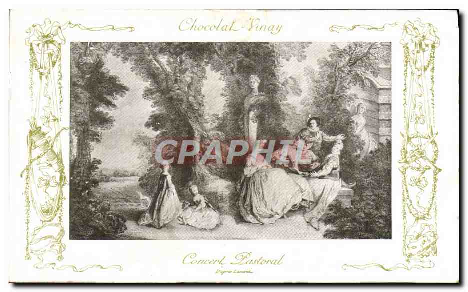 CPA Fantaisie Publicite Chocolat Vinay Concert pastoral Lancret
