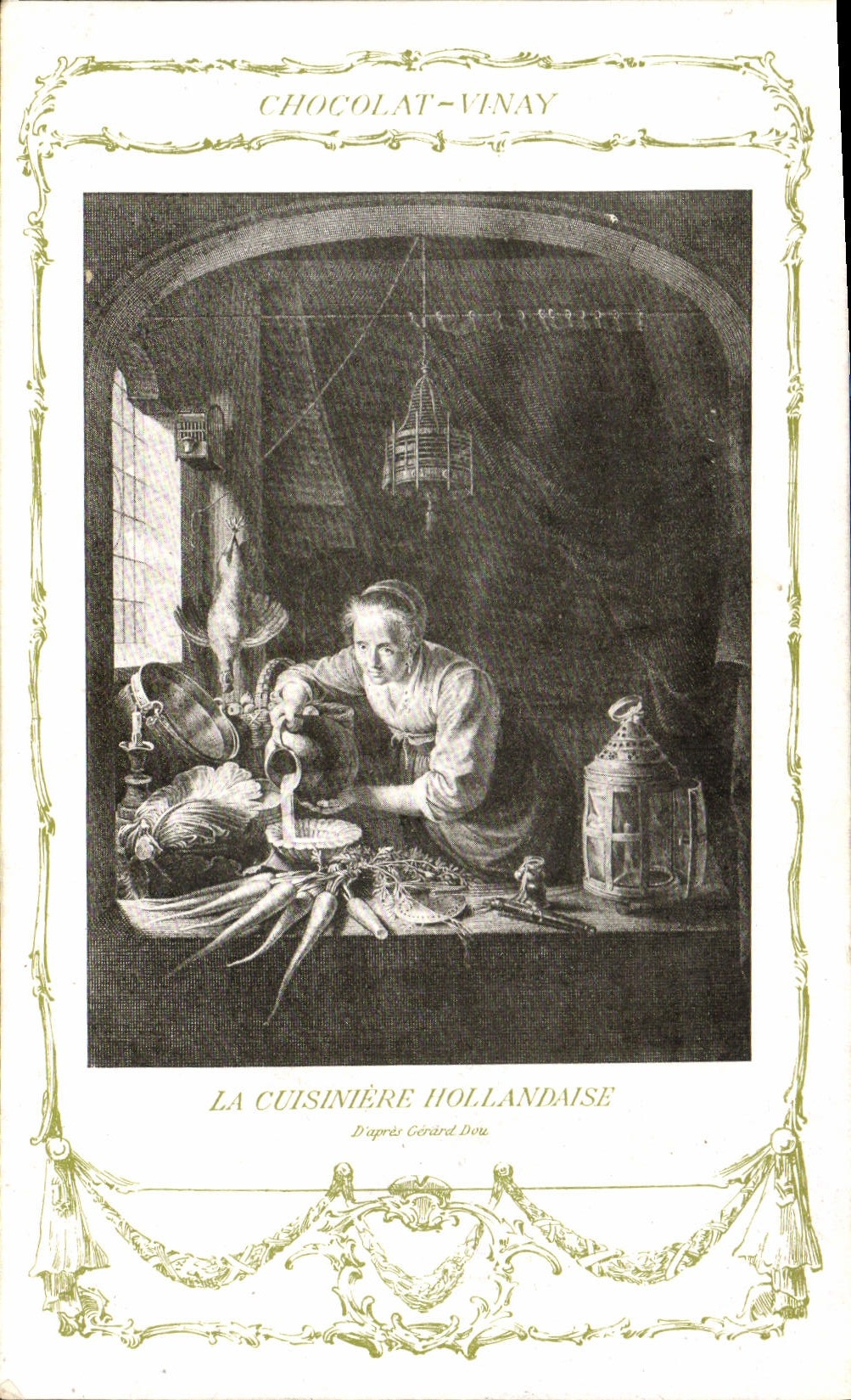 La cuisinière hollandaise — D'après Gérard Dou — Chocolat-Vinay, Série VII, N°7
