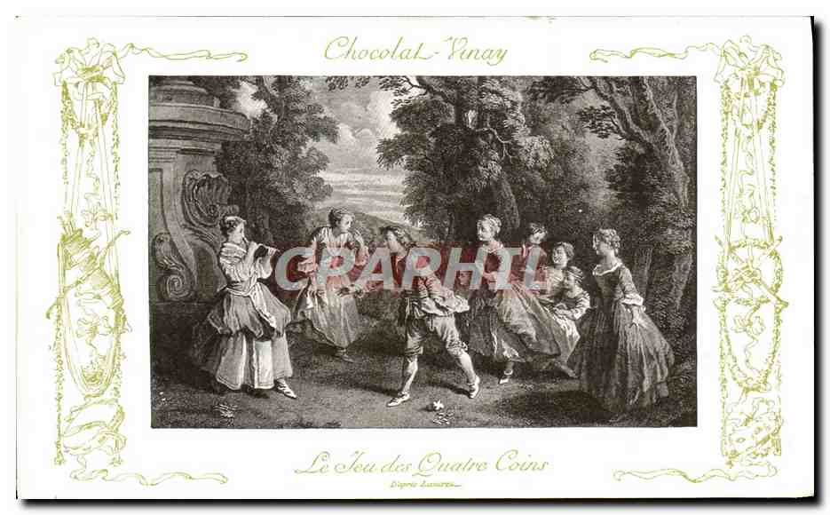 CPA Fantaisie Publicite Chocolat Vinay Le jeu des quatre coins Lancret Enfants