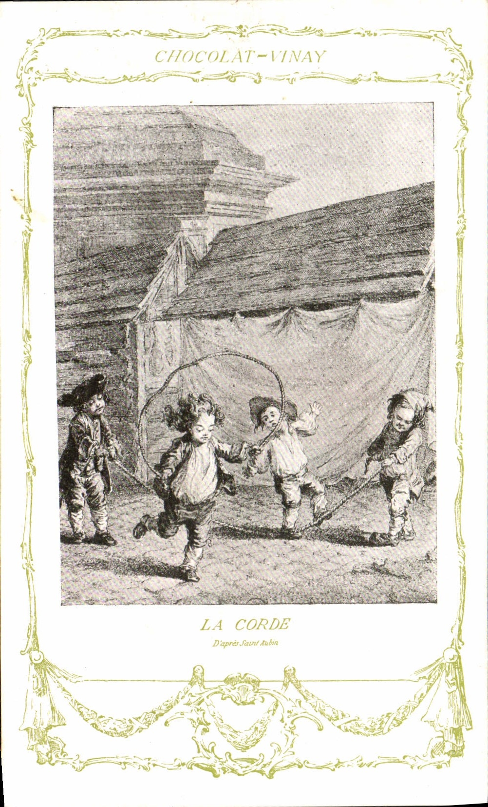 CPA Fantaisie Publicite Chocolat Vinay La corde Saint Aubin Enfants