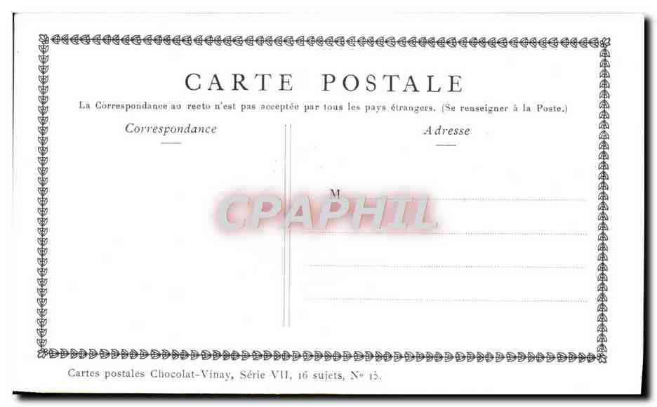 CPA Fantaisie Publicite Chocolat Vinay La corde Saint Aubin Enfants — Verso