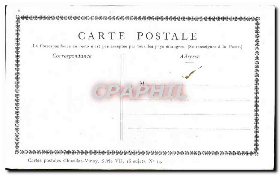 Die Familie von Gérard Dou — Nach Gérard Dou — Chocolat-Vinay, Serie VII, N° 14 — Rückseite