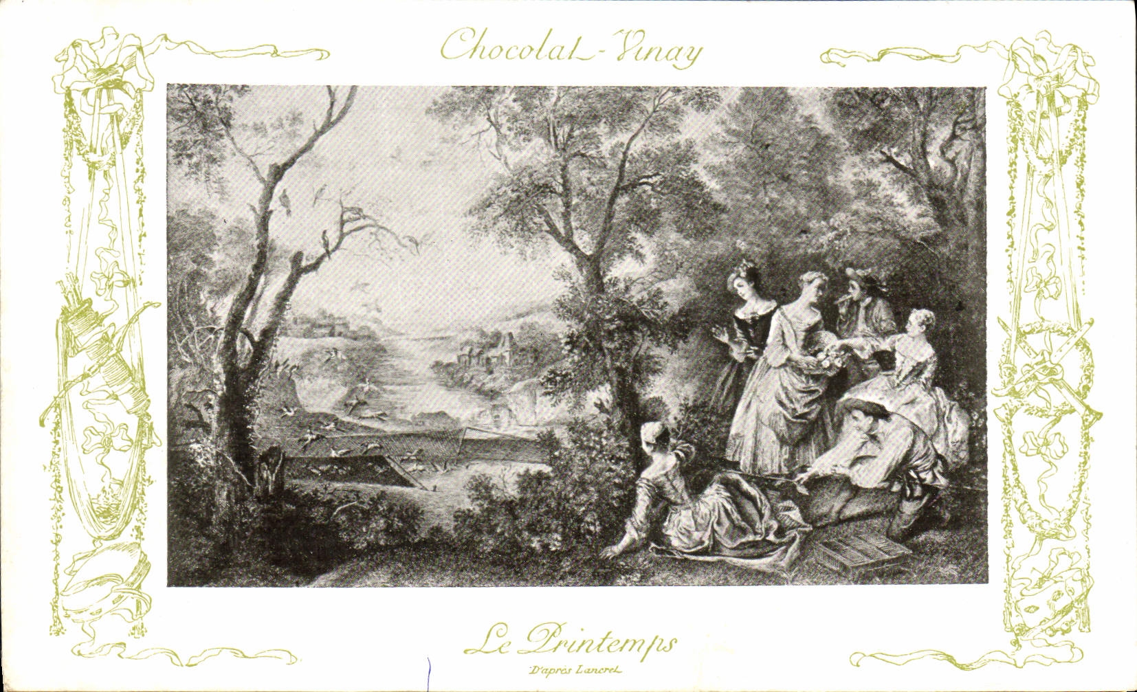 CPA Fantaisie Publicite Chocolat Vinay Le Printemps lancret