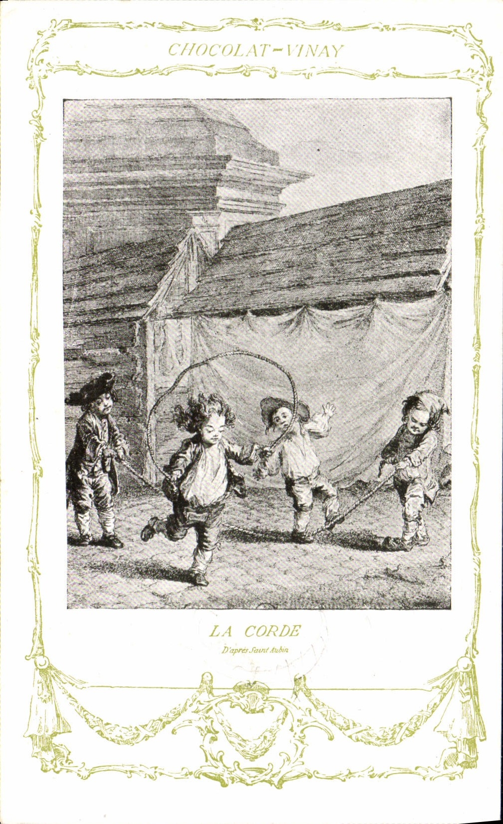 CPA Fantaisie Publicite Chocolat Vinay La corde Saint Aubin Gerard Dou