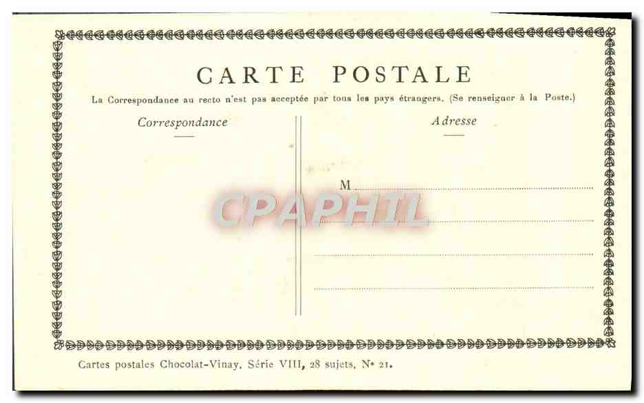 CPA Fantaisie Publicite Chocolat Vivay L'air Lancet — Verso