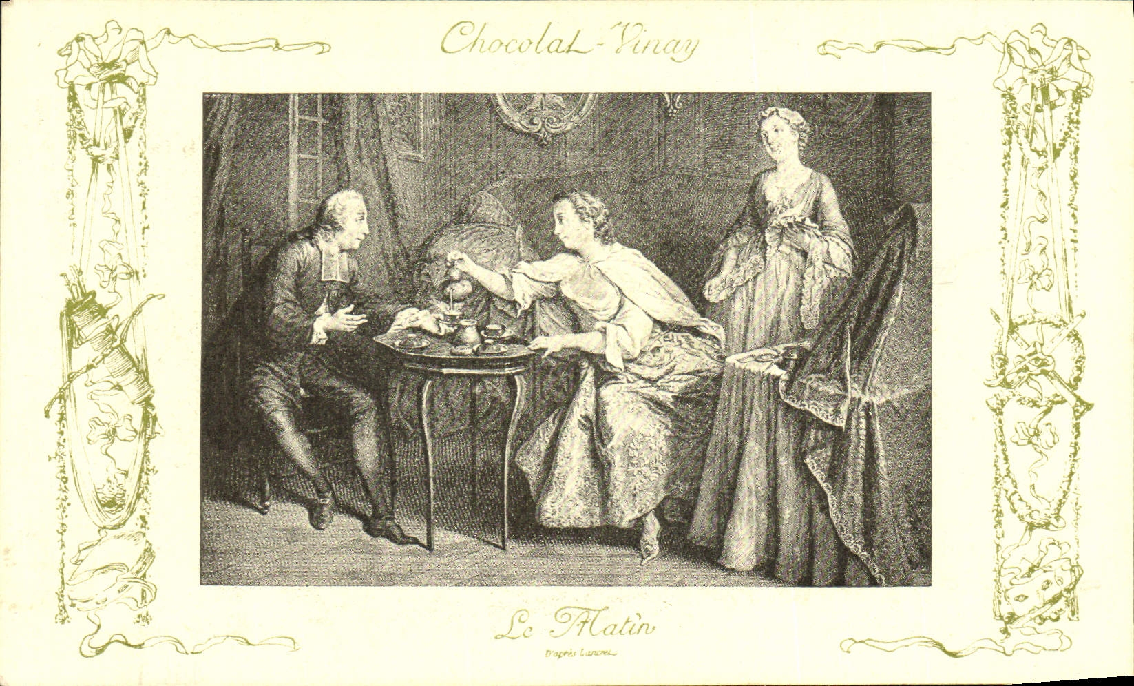Le Matin — Dessin de Duguesclin — Chocolat-Vinay, Série VIII, N° 3