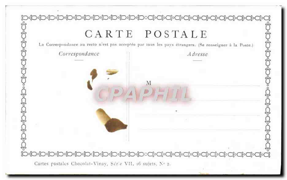 Le Jeu des Quatre Coins — Chocolat-Vinay, Série VII, N° 2 — Achterkant