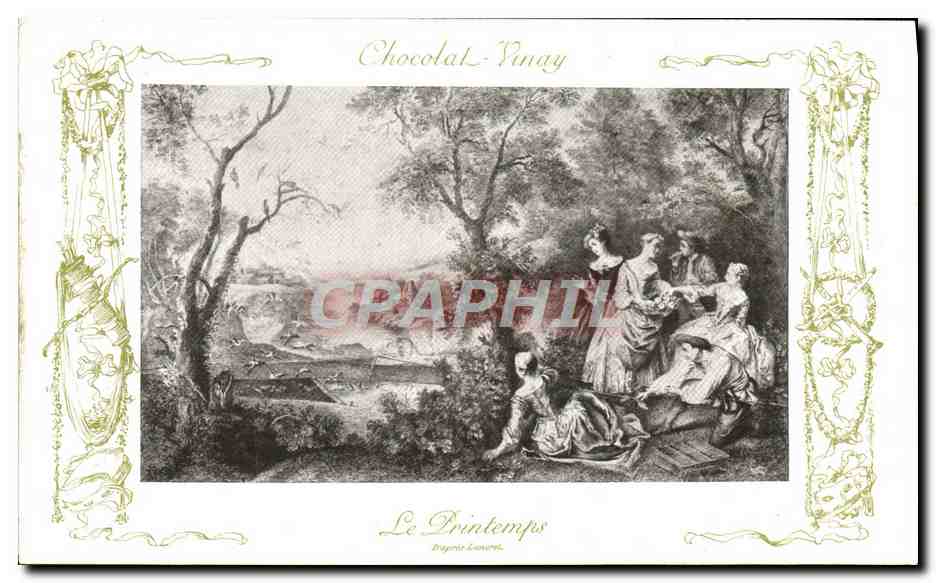 CPA Fantaisie Publicite Chocolat Vivay Le printemps Lancret