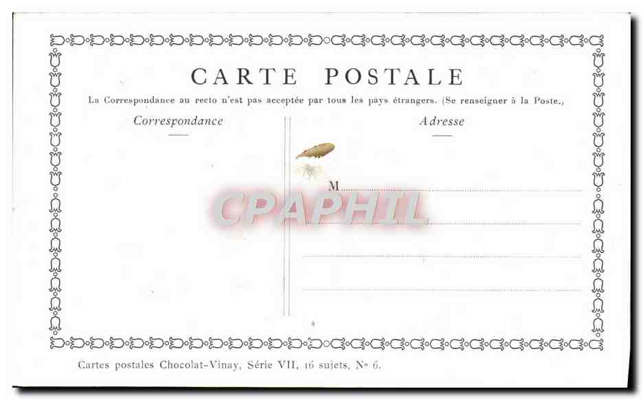 CPA Fantaisie Publicite Chocolat Vivay Le printemps Lancret — Verso