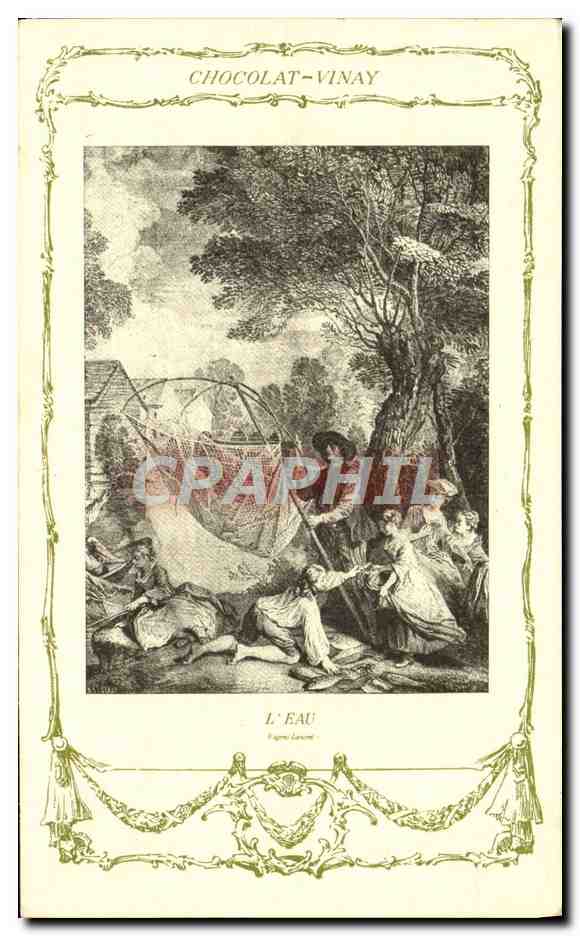 CPA Fantaisie Publicite Chocolat Vivay L'eau Lancret Peche 