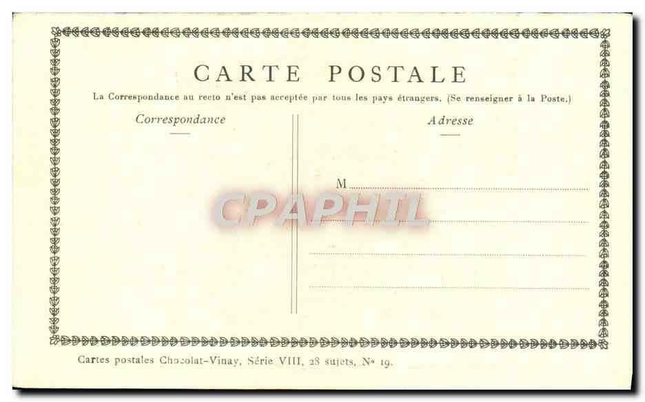 CPA Fantaisie Publicite Chocolat Vivay La terre Lancret  — Verso