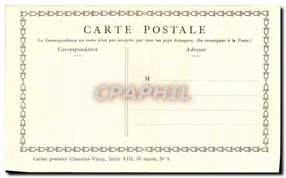 CPA Fantaisie Publicite Chocolat Vivay La complaisance maternelle Freudeberg Enfants — Verso