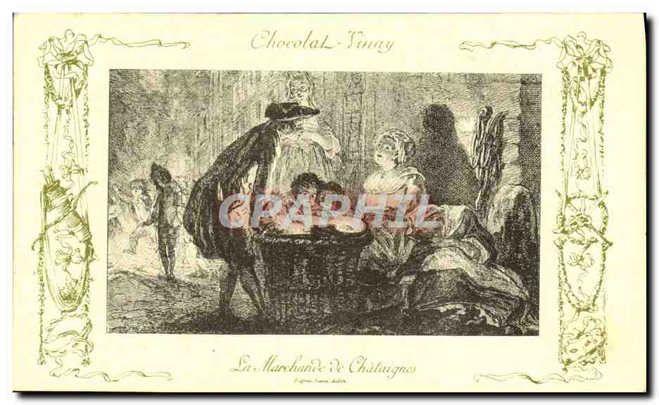 CPA Fantaisie Publicite Chocolat Vivay La marchande de chataignes 