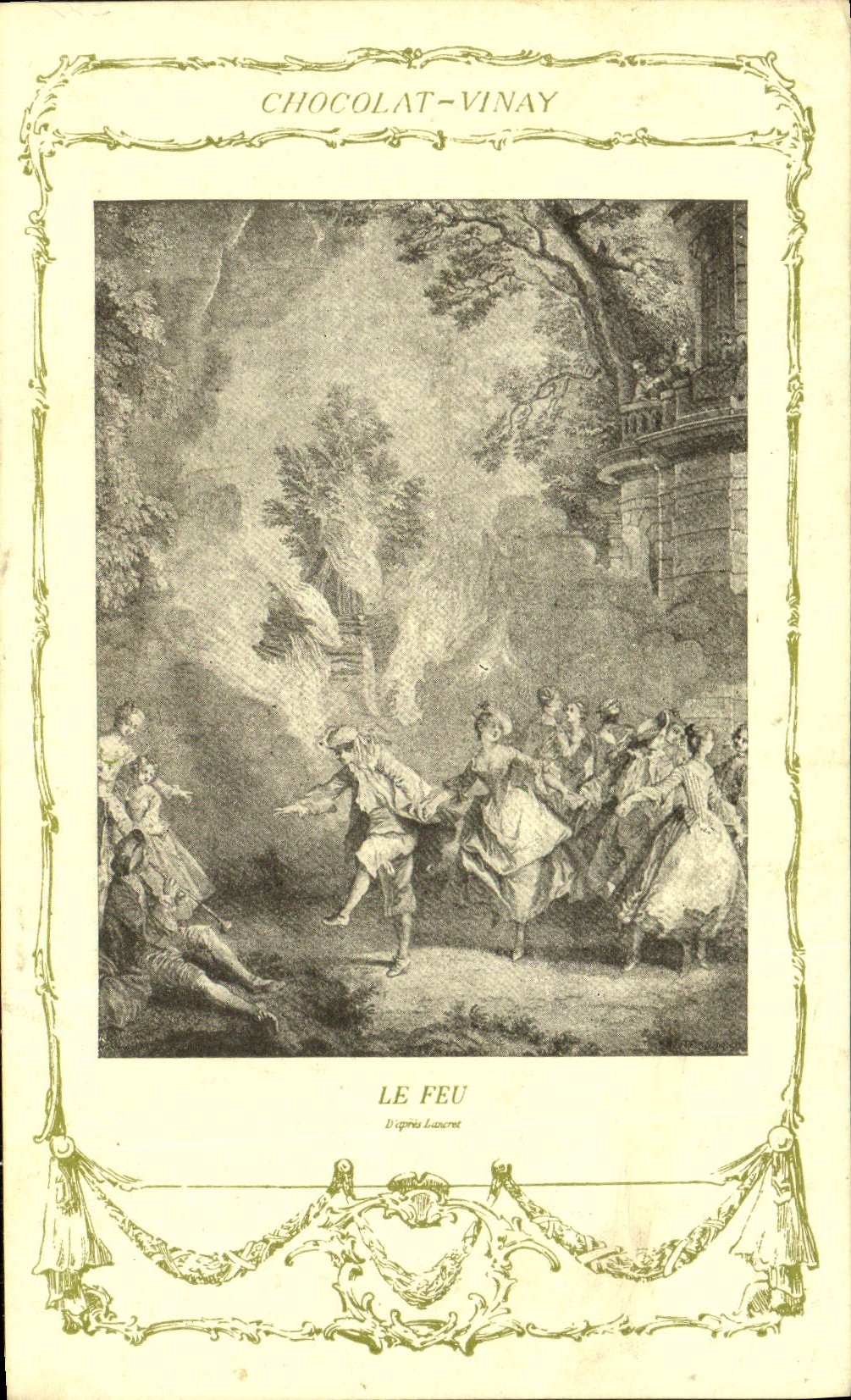CPA Fantaisie Publicite Chocolat Vivay Le feu Lancret