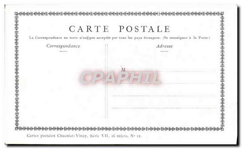 CPA Fantaisie Publicite Chocolat Vivay La marchande hollandaise Gerard Dou — Rückseite