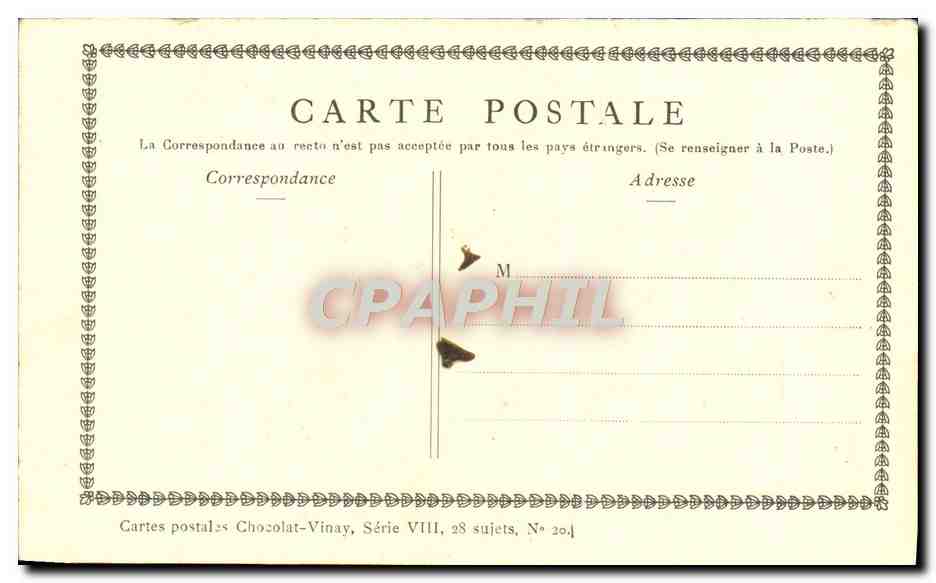 CPA Fantaisie Publicite Chocolat Vivay La fossette ou le jeu de noyaux Enfants — Rückseite