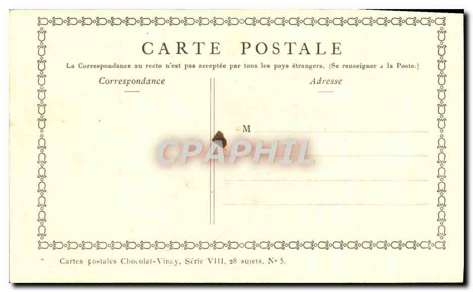 Le Colin-Maillard — D'après Fragonard — Chocolat-Vinay, Série VIII, N° 5 — Verso