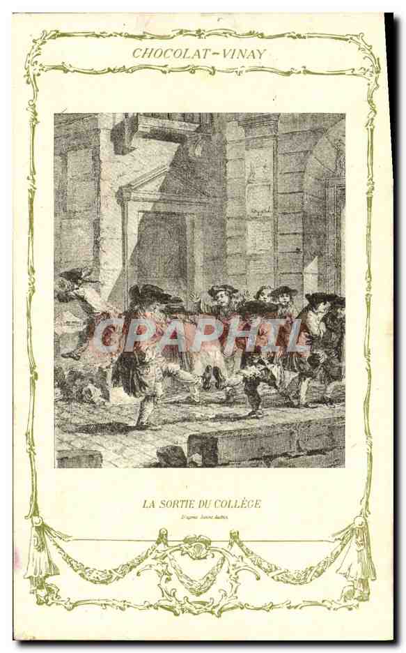 La Sortie du Collège — D'après Saint-Butter — Chocolat-Vinay, Série VIII, N° 27