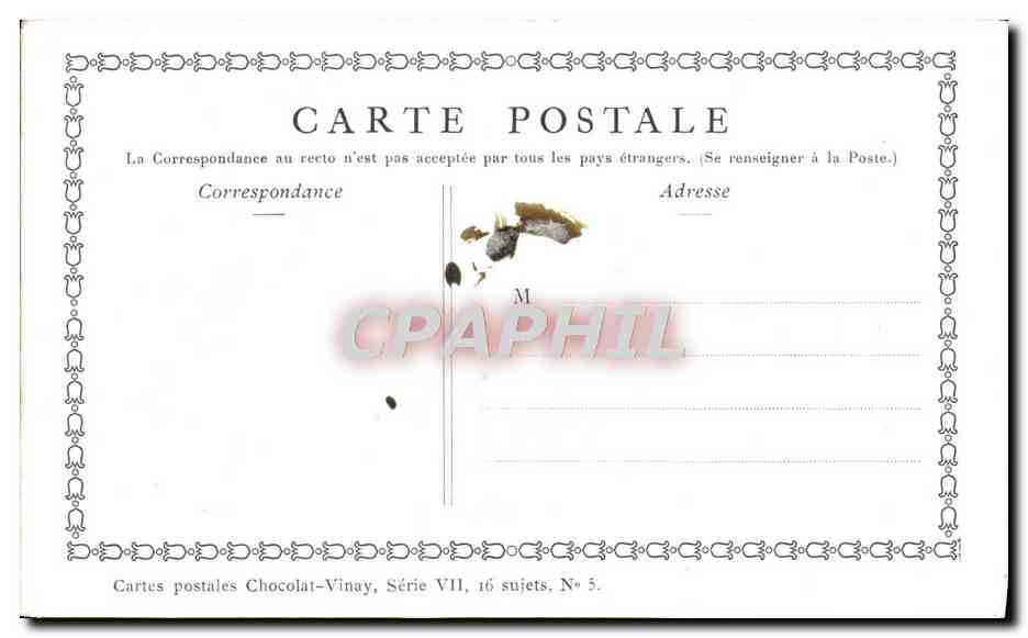 Pastoral Concert — Diopris Lanard — Chocolat-Vinay, Series VII, No. 5 — Back