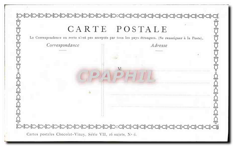 CPA Fantaisie Publicite Chocolat Vivay Le printemps lancret  — Verso