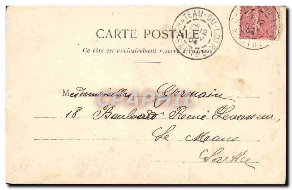 CPA Fantaisie Femme La famille Godard Violon Cirque — Rückseite