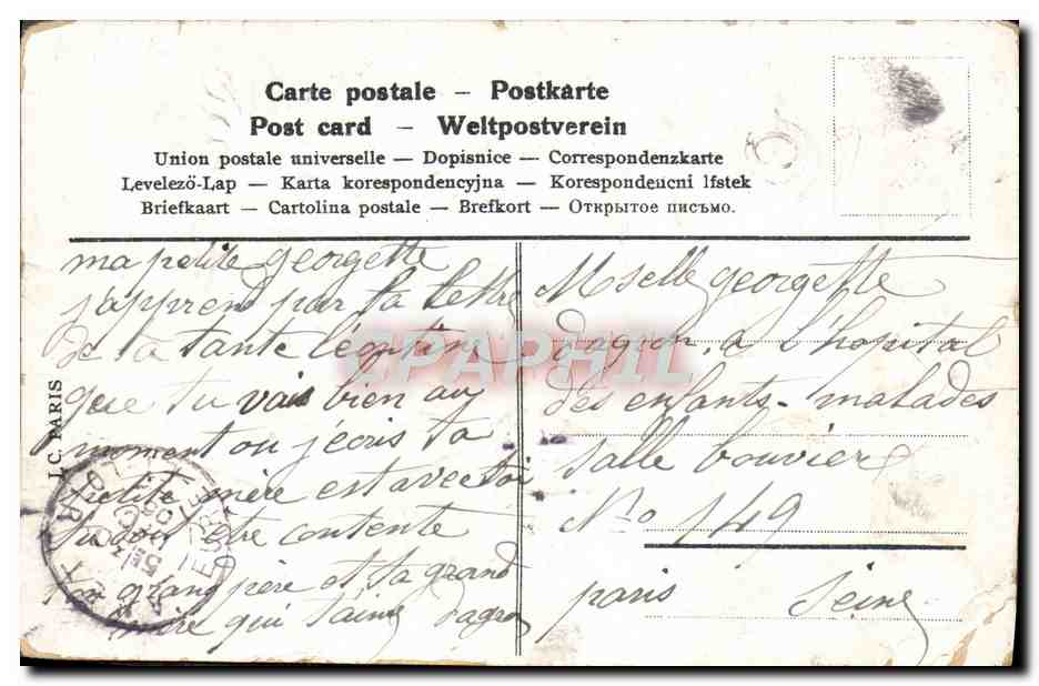 CPA Fantaisie Femme perroquet  — Verso