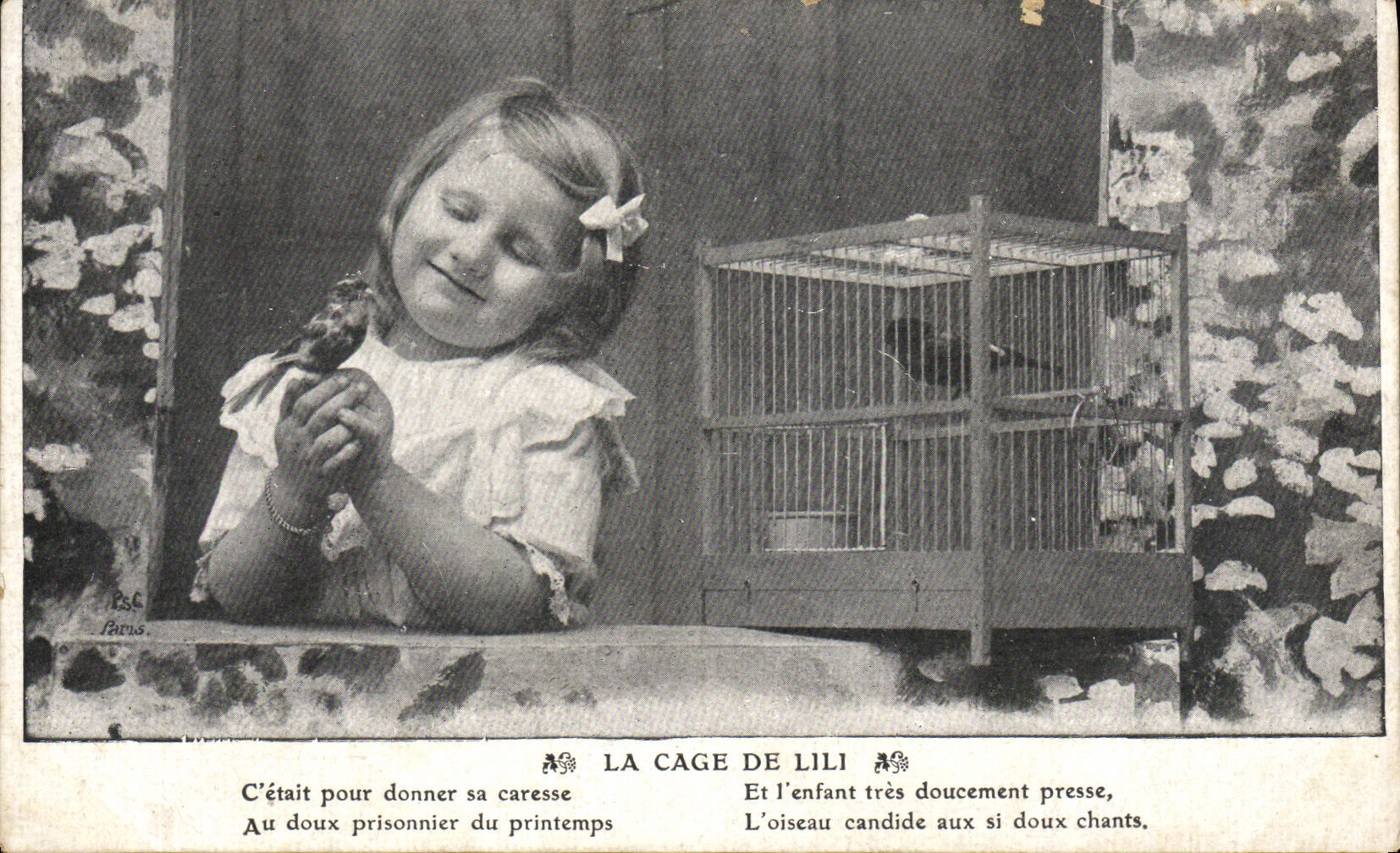 CPA Fantaisie Enfant Oiseau