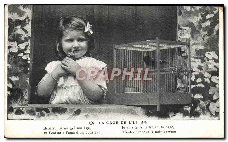 CPA Fantaisie Enfant Oiseau
