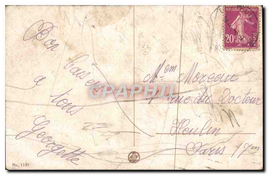 CPA Fantaisie Enfant Violoncelle Chien  — Rückseite