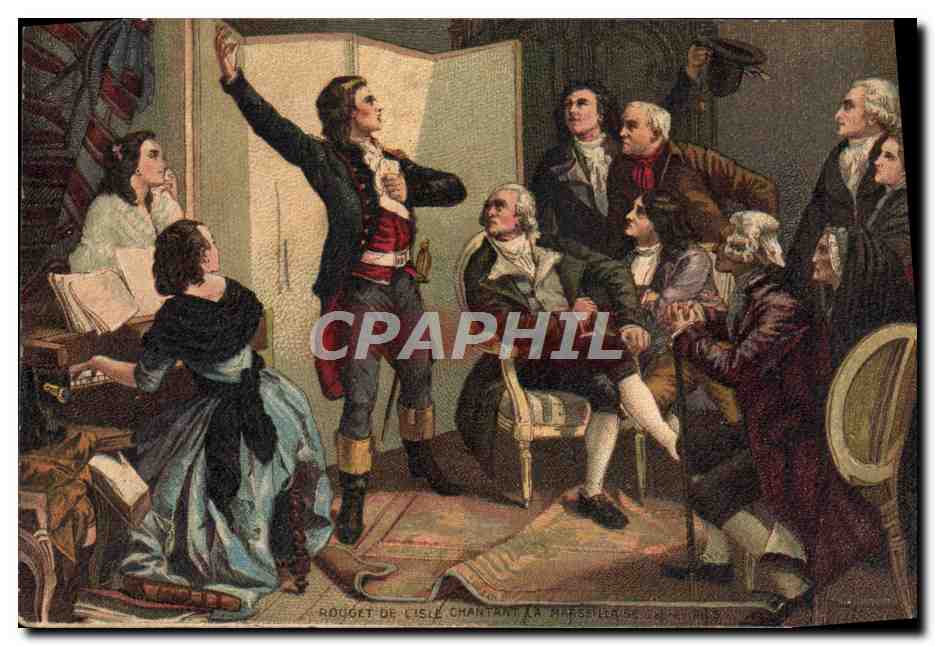 CPA Fantaisie Rouget de l'Isle chantant la Marseillaise 