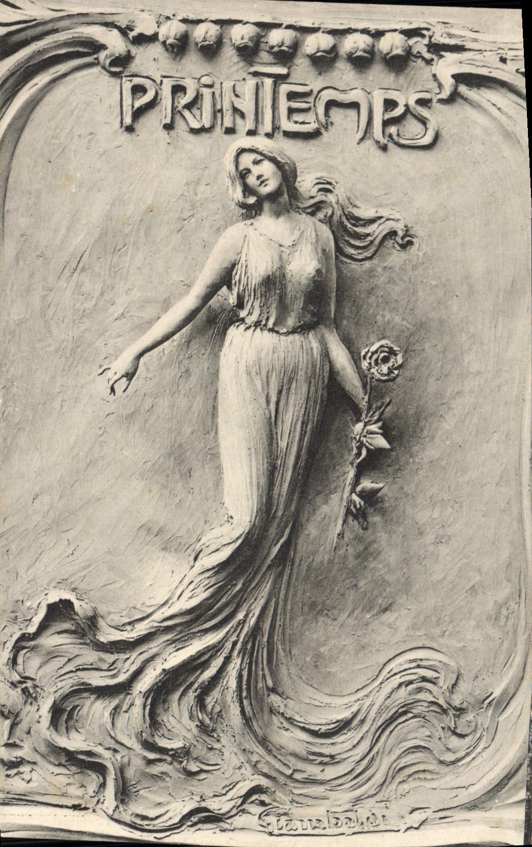 CPA Fantaisie Femme Printemps