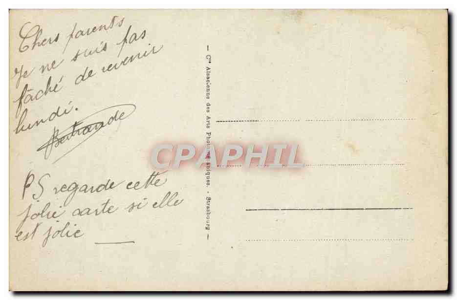 CPA En attendant la vague Folklore Femmes Maillot de bain  — Rückseite