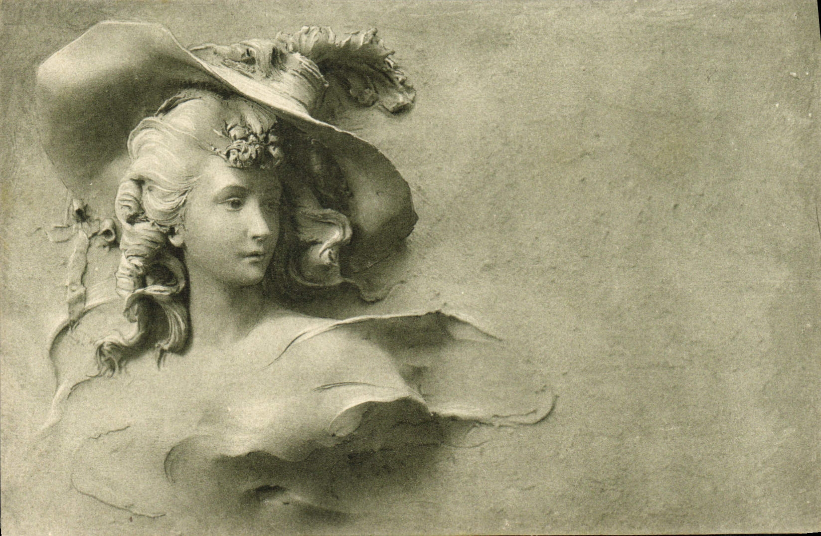 Busto di donna — scultura in rilievo — editore non identificato