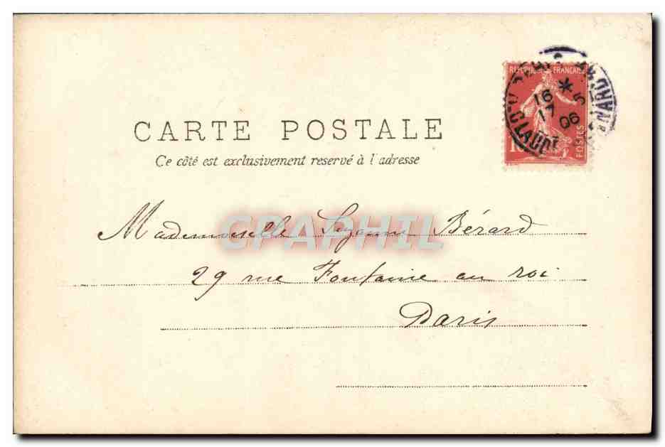CPA Fantaisie Enfant Premiere communion Eglise St Martin Mai 1906 — Rückseite