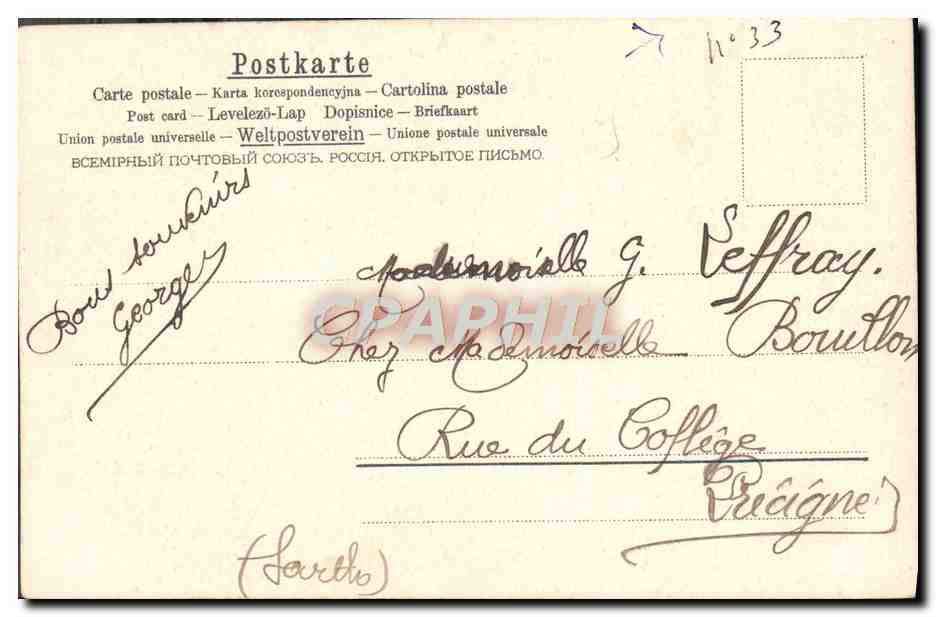 CPA Fantaisie Enfant Lapin — Verso