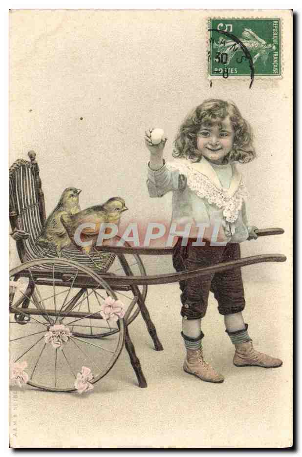 CPA Fantaisie Enfant Poussins 