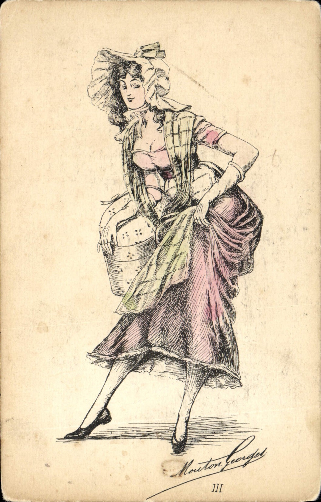 Frau im historischen Kleid — Illustration — Mouton Georges III