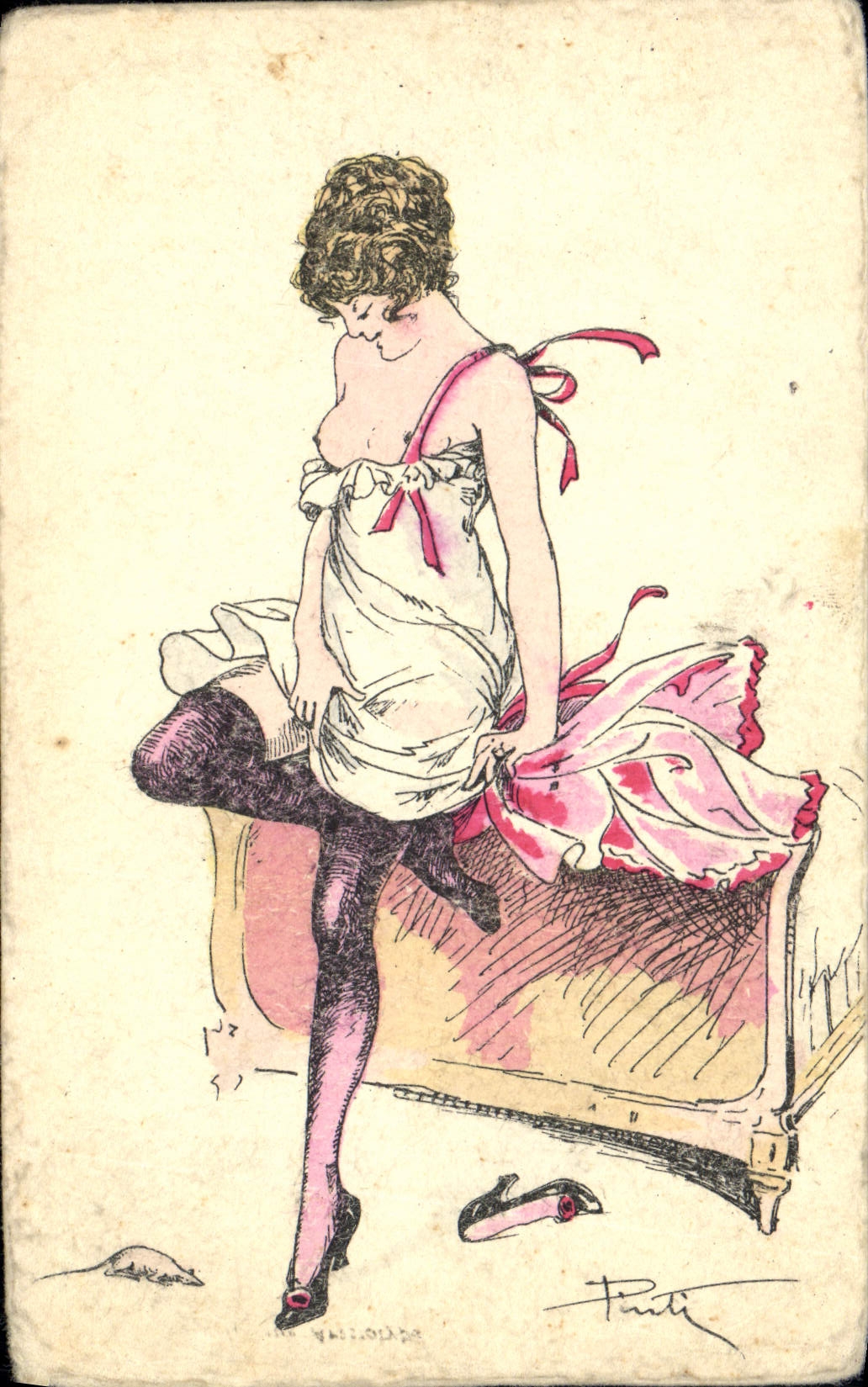 CPA Fantaisie Femme Nue erotique