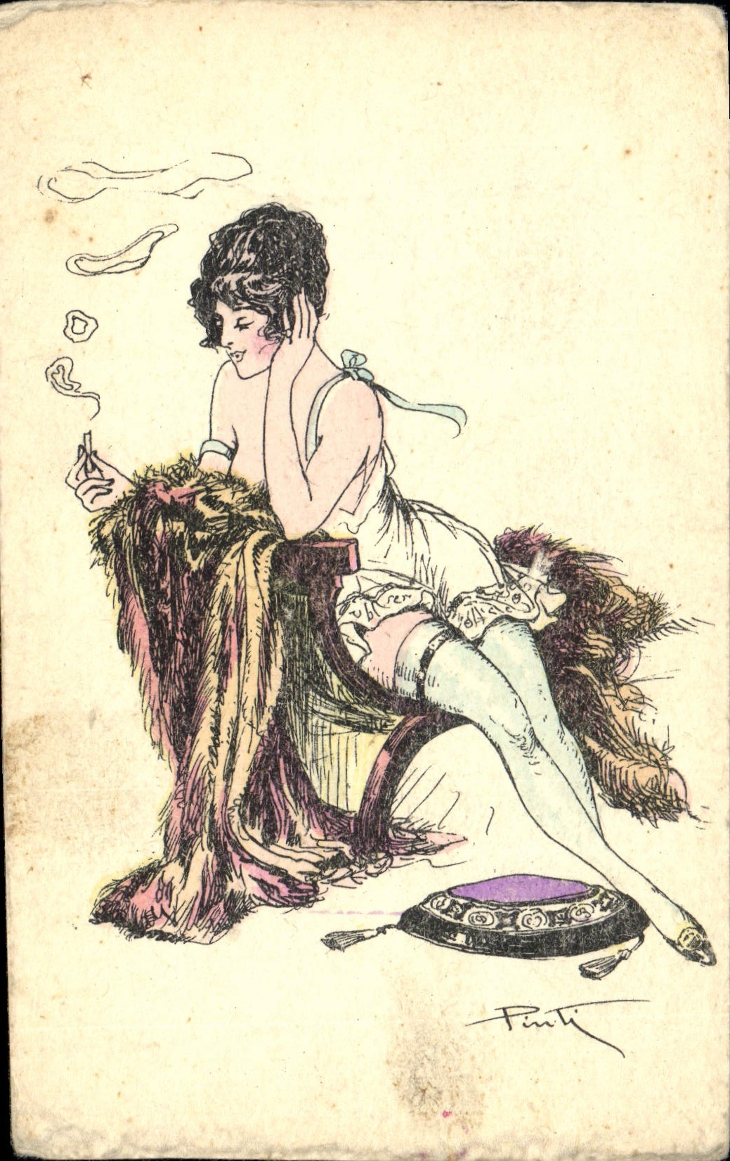 CPA Fantaisie femme Nue erotique 
