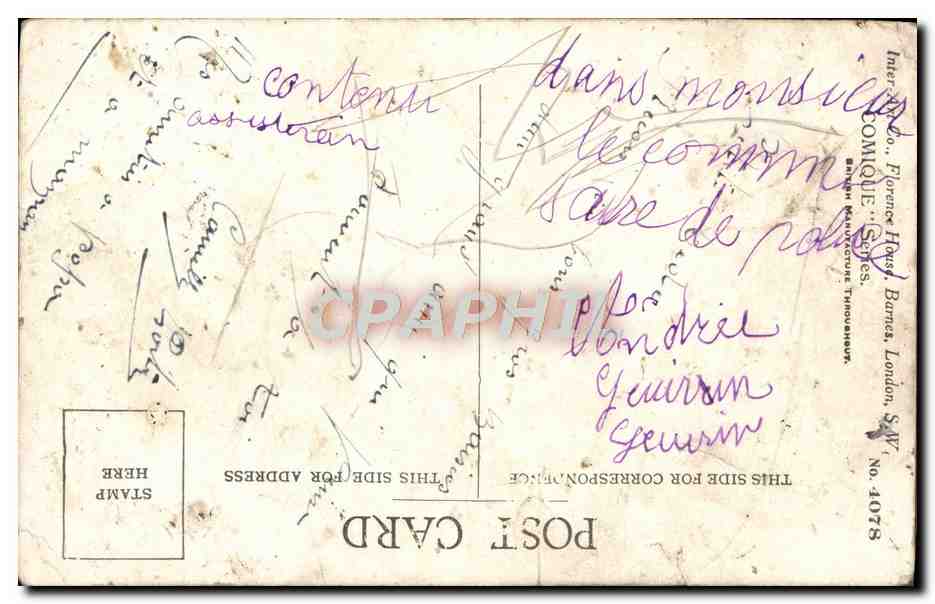 CPA Fantaisie Enfant — Rückseite