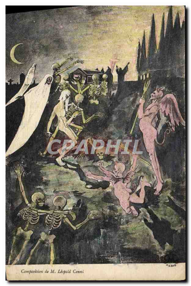 CPA Fantaisie Leopold Cenni Diable Fantome
