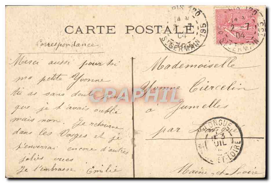 CPA Fantaisie Enfant La petite charmeuse Oiseau — Verso