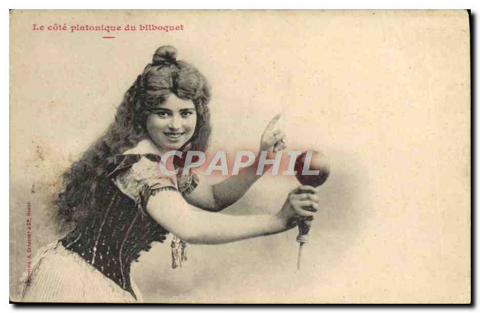 CPA Fantaisie Femme Le cote platonique du bilboquet 