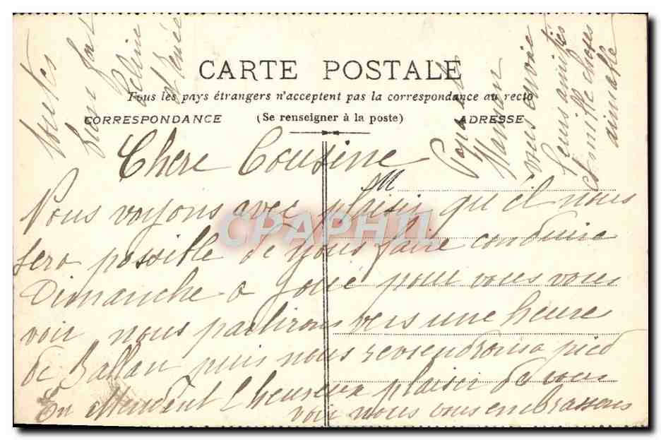 CPA Fantaisie Enfant Le reveil — Verso