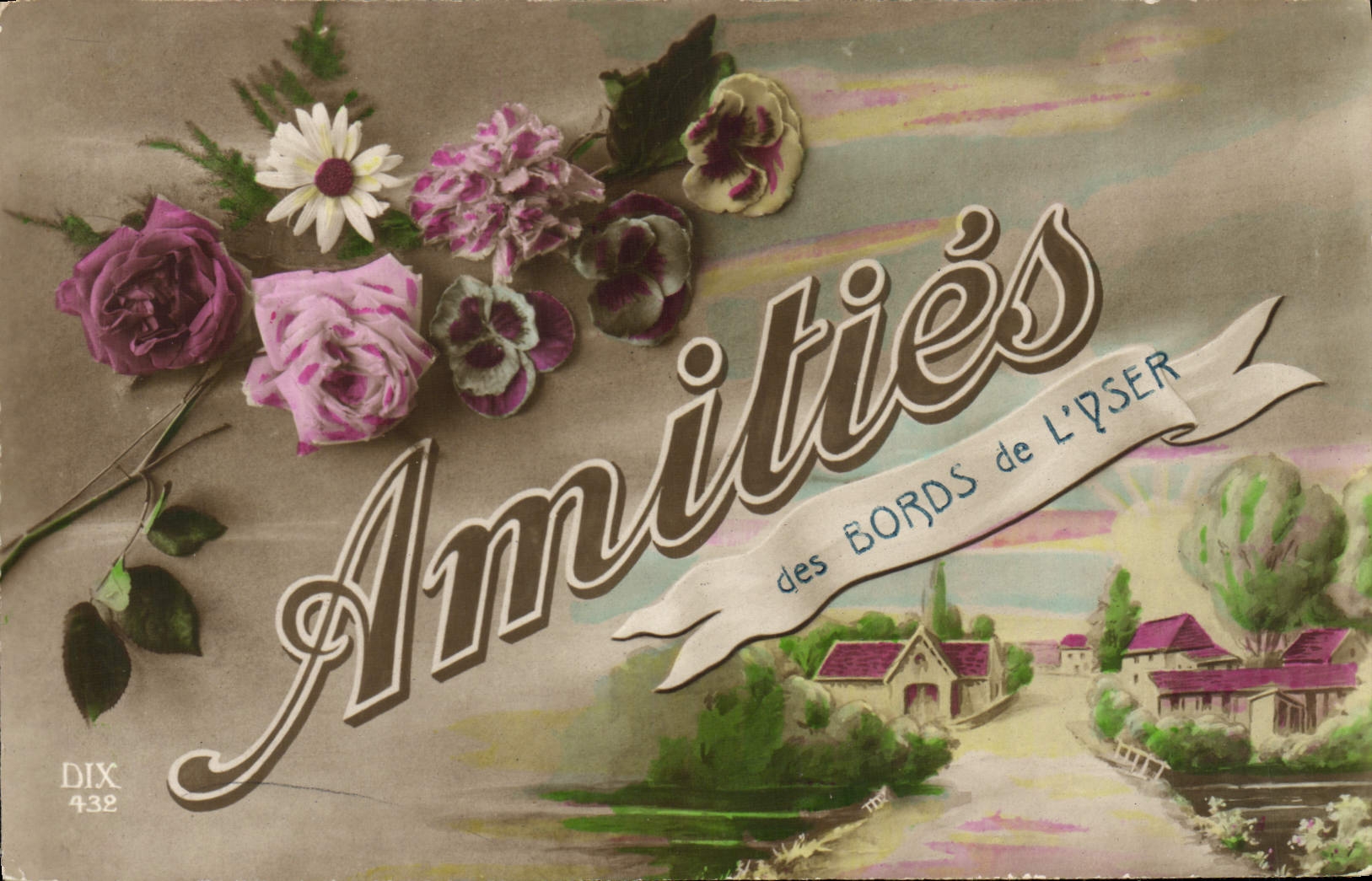 CPA Fantaisie Amities aux bords de l'Yser Yser