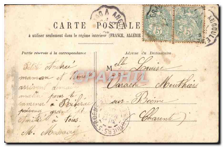 CPA Fantaisie femme Serenade a la lune  — Verso