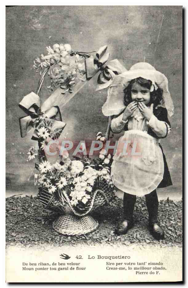CPA Fantaisie Enfant Lo Bouquetiero Folklore