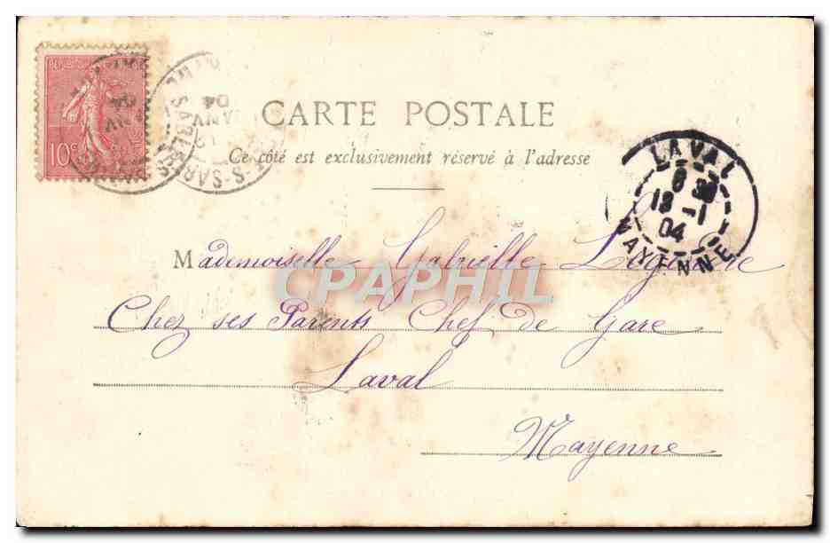 CPA Fantaisie Femme la cigale Mandoline  — Rückseite